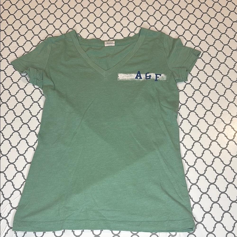 A&F Green V-Neck T-Shirt